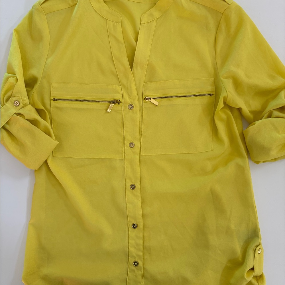 Men's Yellow Button-Up Jacket